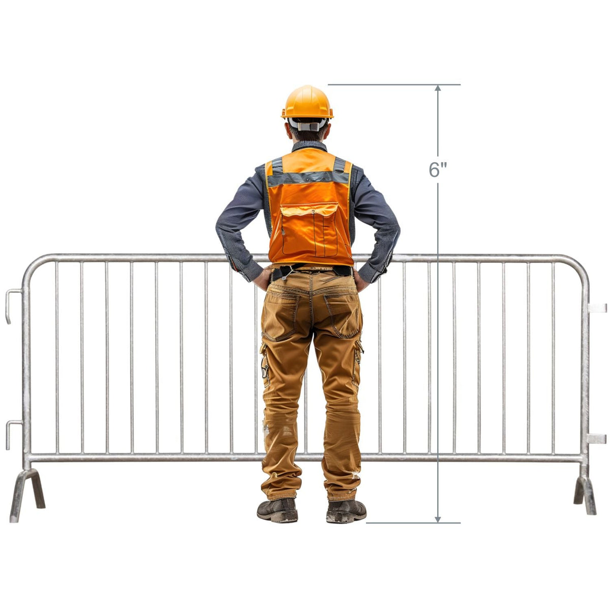 30 Pack - 8.5 Ft Economy Pre - Galvanized Steel Barricades + Storage Cart - Crowd Control Warehouse