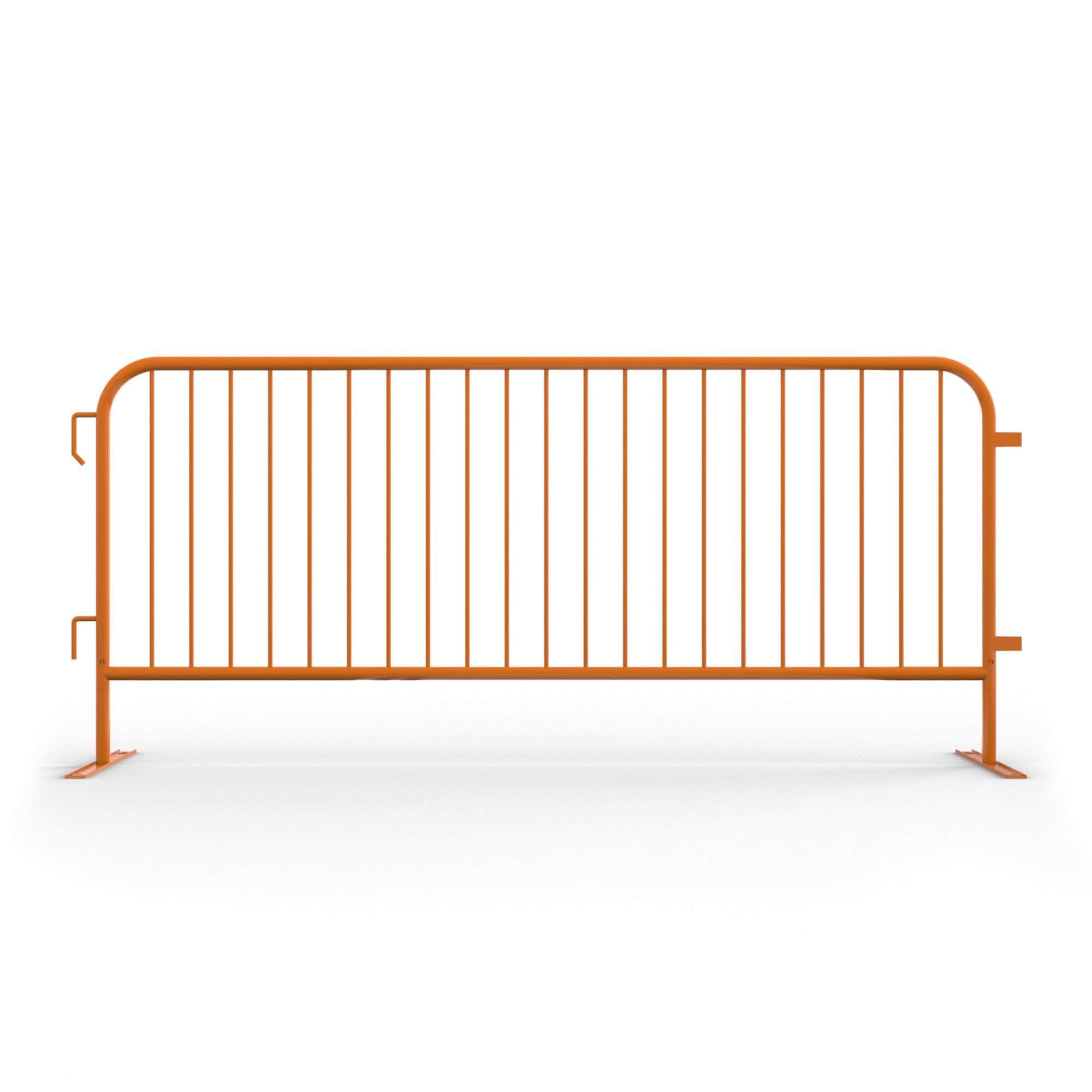 30 Pack - 8.5 Ft Powder - Coated Steel Barricades + Storage Cart - Crowd Control Warehouse