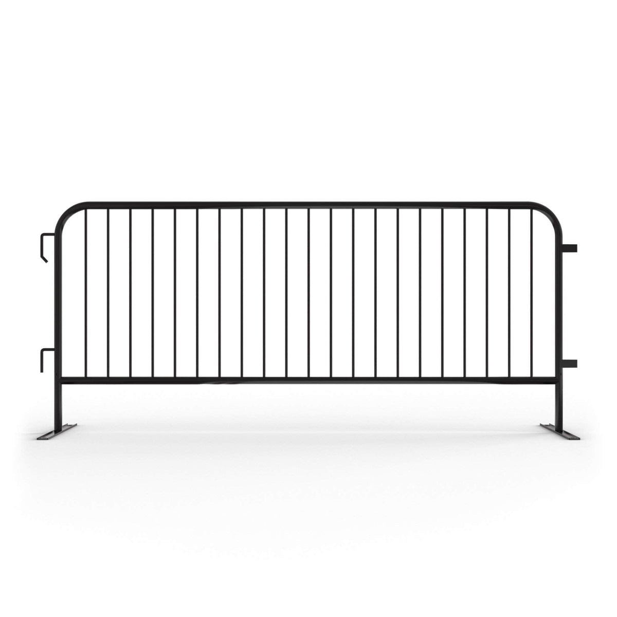 30 Pack - 8.5 Ft Powder - Coated Steel Barricades + Storage Cart - Crowd Control Warehouse