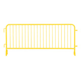 30 Pack - 8.5 Ft Powder - Coated Steel Barricades + Storage Cart - Crowd Control Warehouse