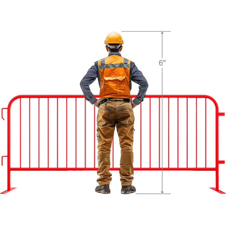 30 Pack - 8.5 Ft Powder - Coated Steel Barricades + Storage Cart - Crowd Control Warehouse