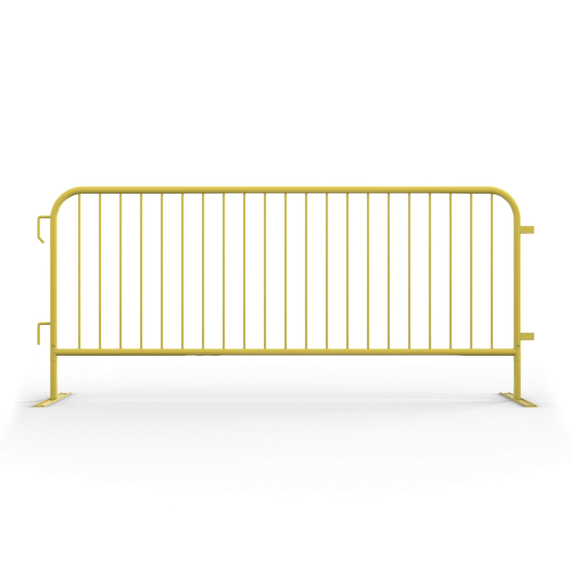 30 Pack - 8.5 Ft Powder - Coated Steel Barricades + Storage Cart - Crowd Control Warehouse