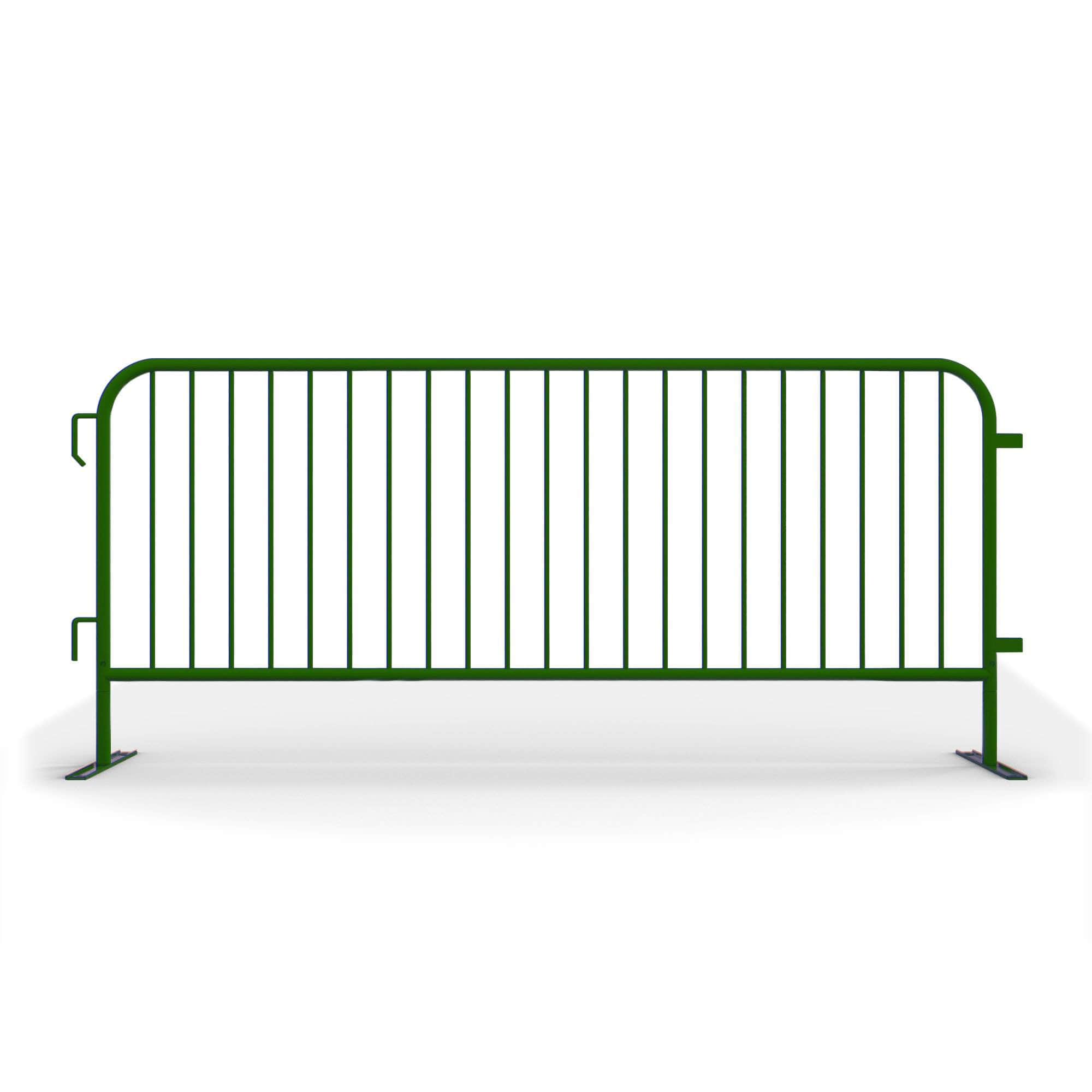 30 Pack - 8.5 Ft Powder - Coated Steel Barricades + Storage Cart - Crowd Control Warehouse