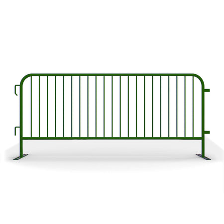 30 Pack - 8.5 Ft Powder - Coated Steel Barricades + Storage Cart - Crowd Control Warehouse