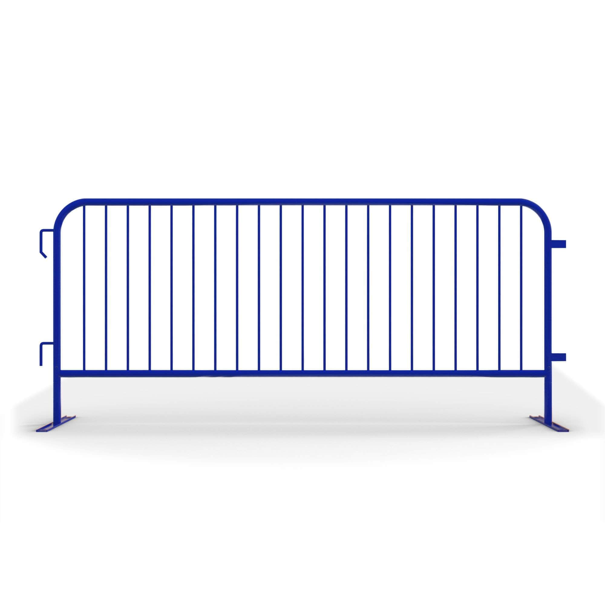 30 Pack - 8.5 Ft Powder - Coated Steel Barricades + Storage Cart - Crowd Control Warehouse