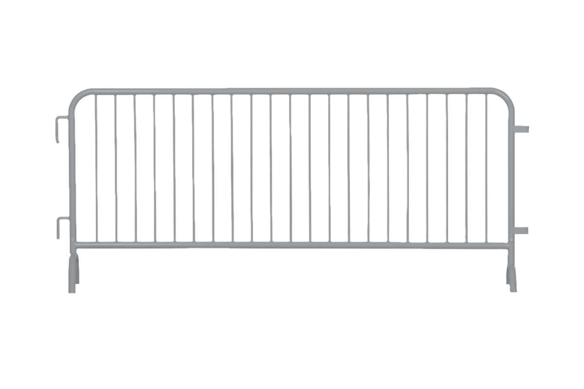 30 Pack - 8.5 Ft Powder - Coated Steel Barricades + Storage Cart - Crowd Control Warehouse