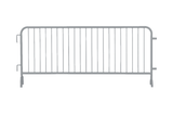 30 Pack - 8.5 Ft Powder - Coated Steel Barricades + Storage Cart - Crowd Control Warehouse