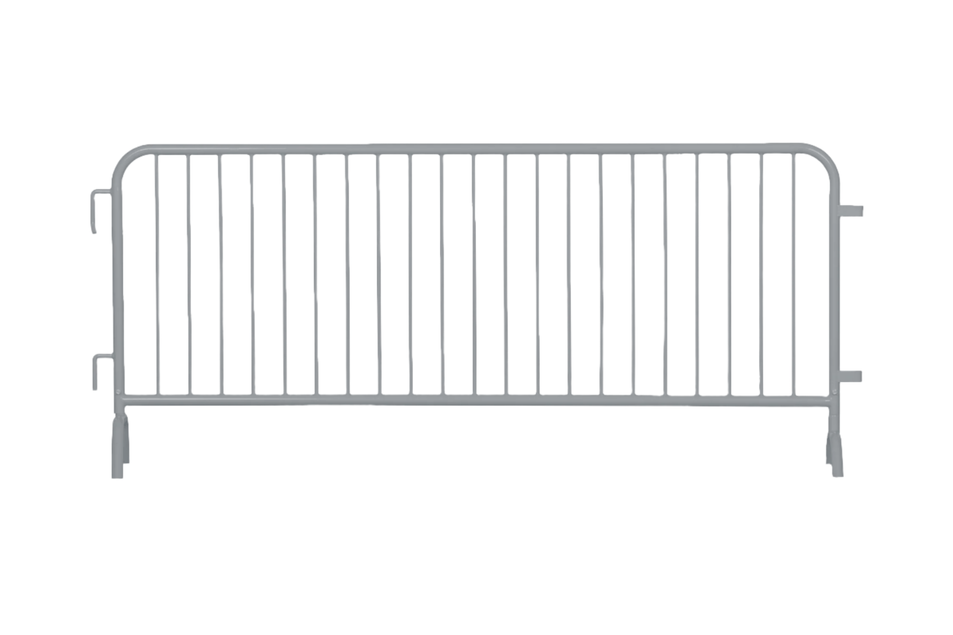 30 Pack - 8.5 Ft Powder - Coated Steel Barricades + Storage Cart - Crowd Control Warehouse