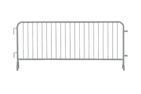 30 Pack - 8.5 Ft Powder - Coated Steel Barricades + Storage Cart - Crowd Control Warehouse