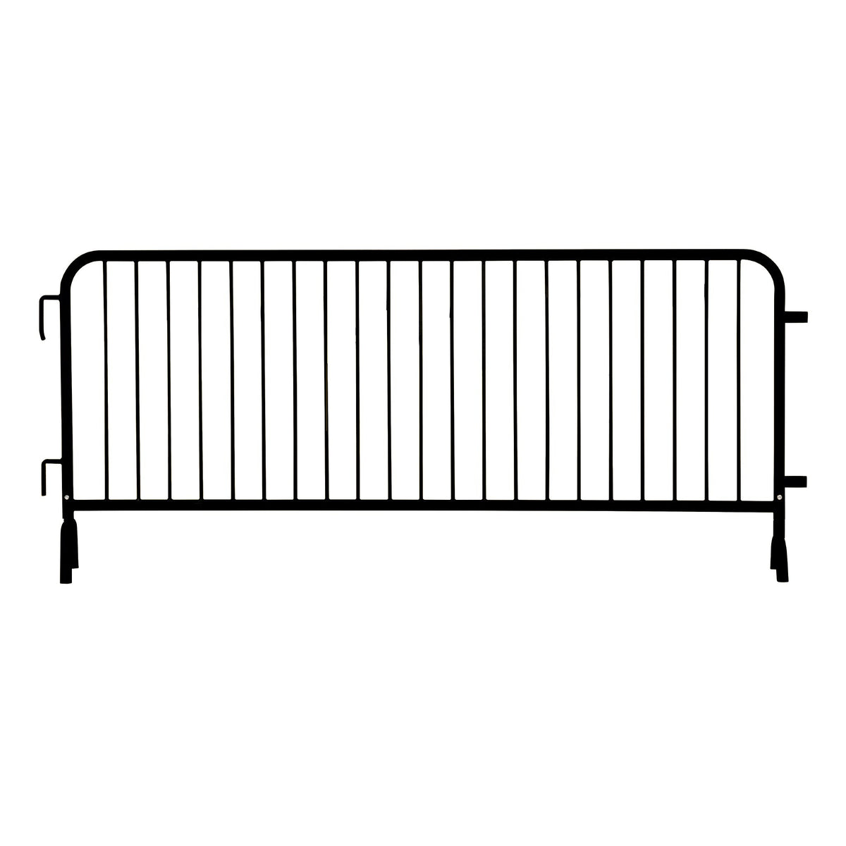 30 Pack - 8.5 Ft Powder - Coated Steel Barricades + Storage Cart - Crowd Control Warehouse