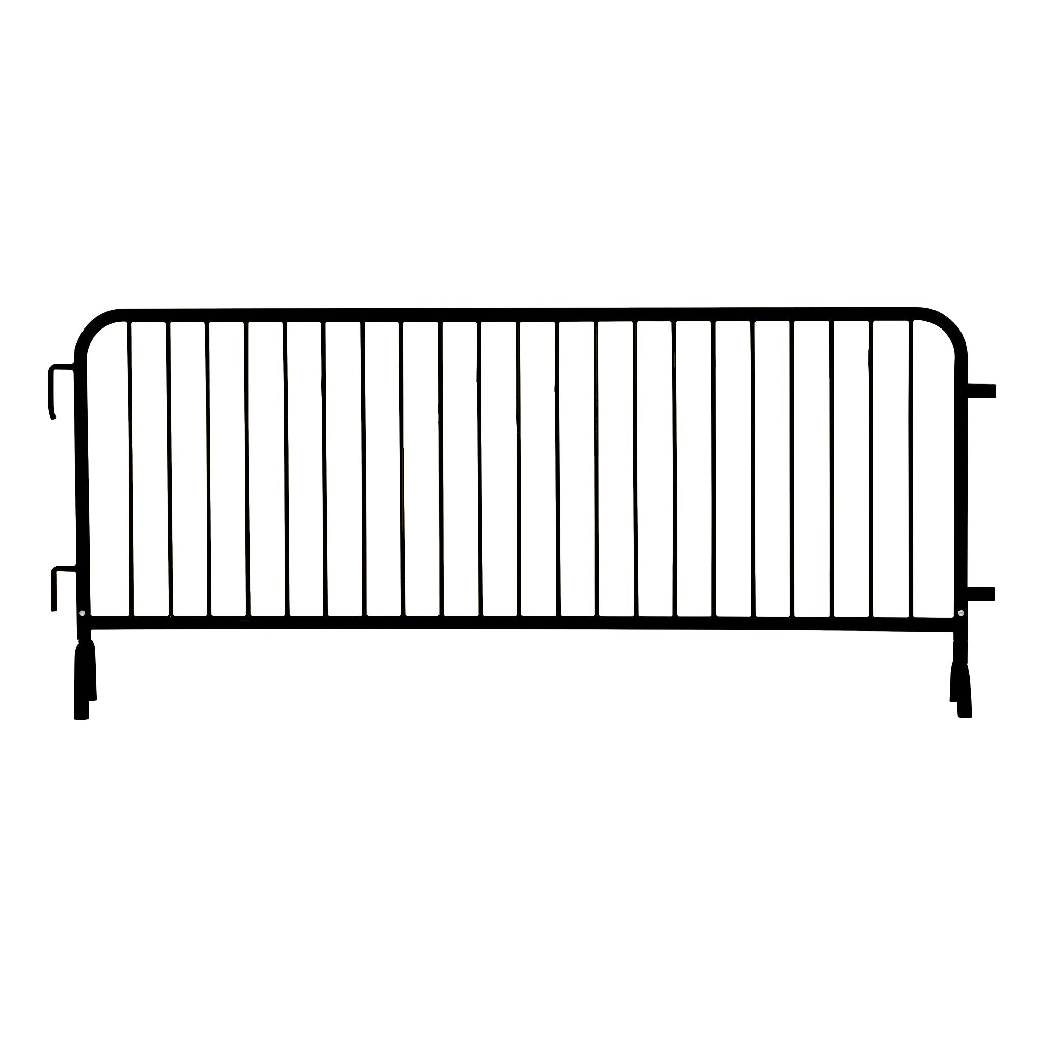 30 Pack - 8.5 Ft Powder - Coated Steel Barricades + Storage Cart - Crowd Control Warehouse