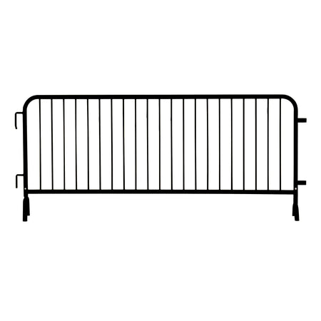 30 Pack - 8.5 Ft Powder - Coated Steel Barricades + Storage Cart - Crowd Control Warehouse