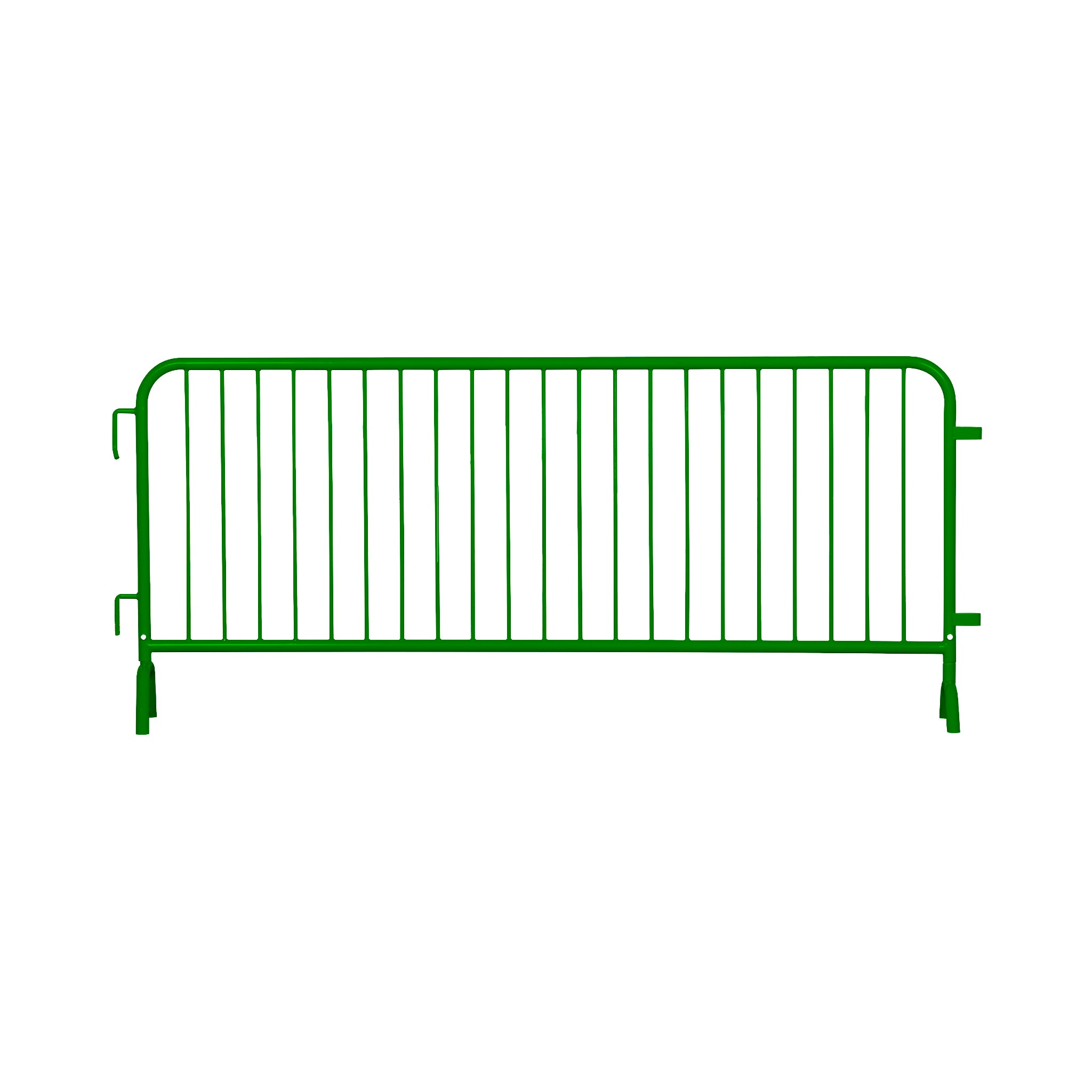 30 Pack - 8.5 Ft Powder - Coated Steel Barricades + Storage Cart - Crowd Control Warehouse
