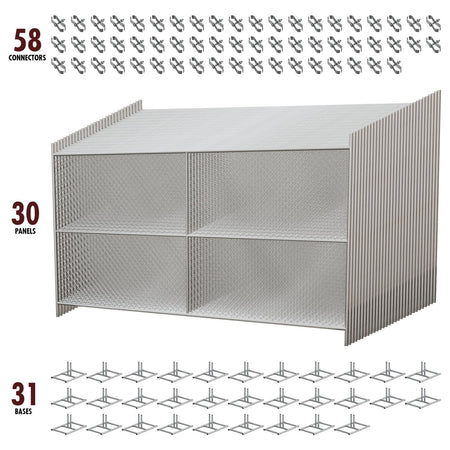 30 - Panel Chain Link Fence Kit - 6 x 10 ft, Cross Braced with Bases & Clamps - Crowd Control Warehouse