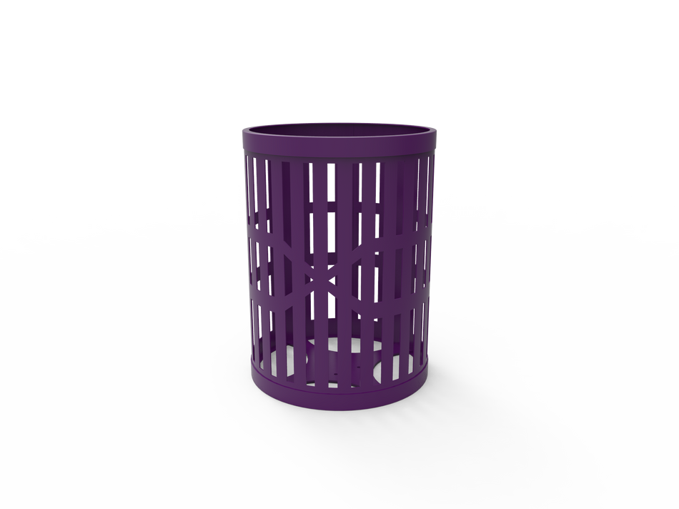 55 Gallon Trash Receptacles - Slatted Steel