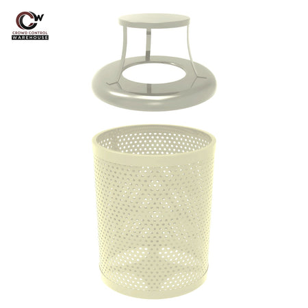32 Gallon Trash Receptacle - Circular Pattern - Crowd Control Warehouse