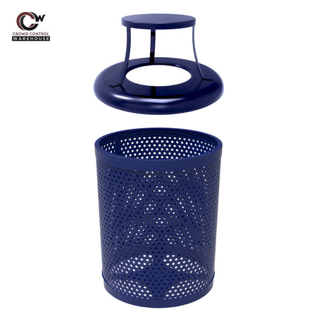 32 Gallon Trash Receptacle - Circular Pattern - Crowd Control Warehouse