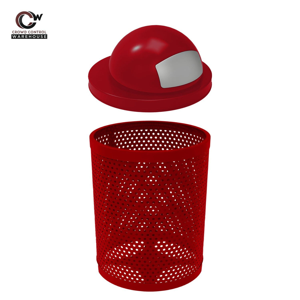 32 Gallon Trash Receptacle - Circular Pattern - Crowd Control Warehouse