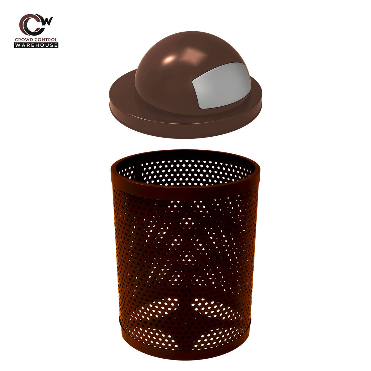 32 Gallon Trash Receptacle - Circular Pattern - Crowd Control Warehouse