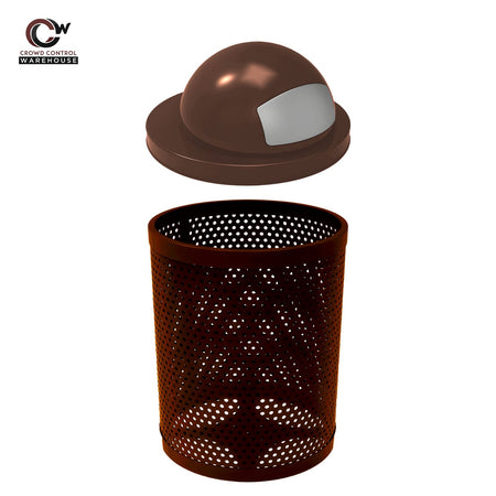32 Gallon Trash Receptacle - Circular Pattern - Crowd Control Warehouse