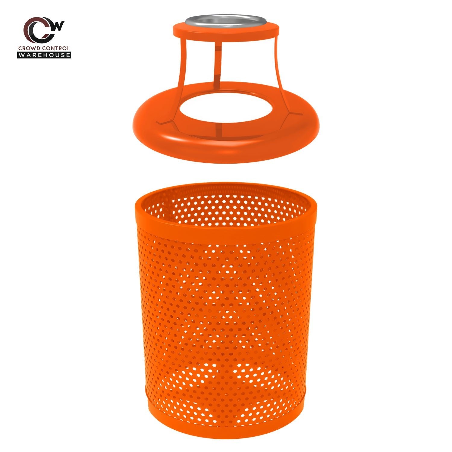 32 Gallon Trash Receptacle - Circular Pattern - Crowd Control Warehouse
