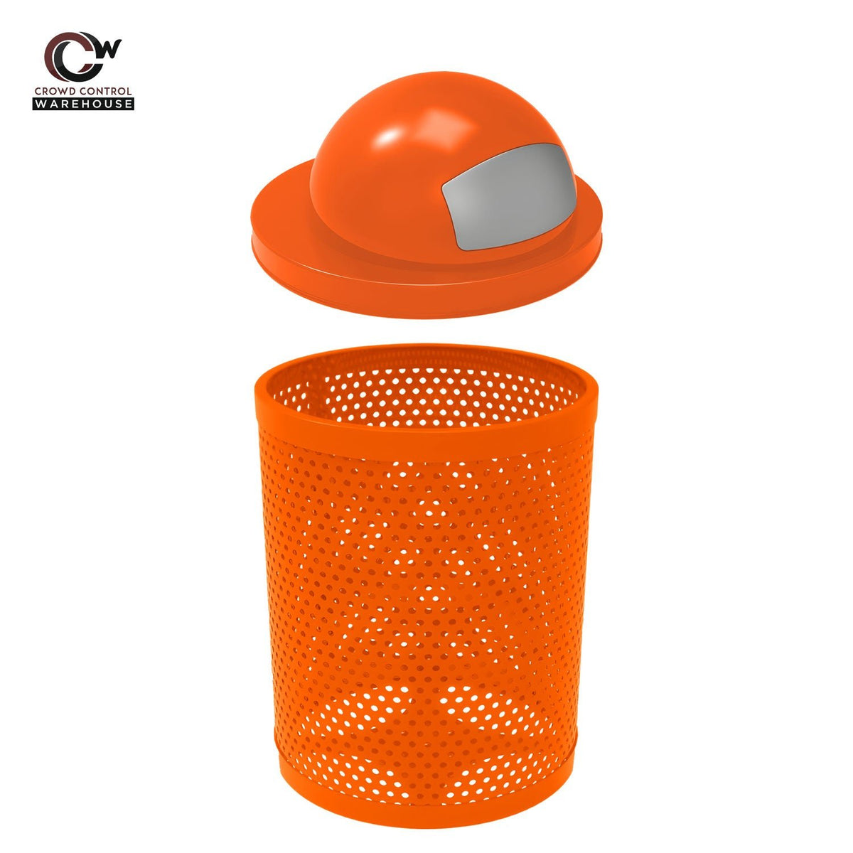 32 Gallon Trash Receptacle - Circular Pattern - Crowd Control Warehouse