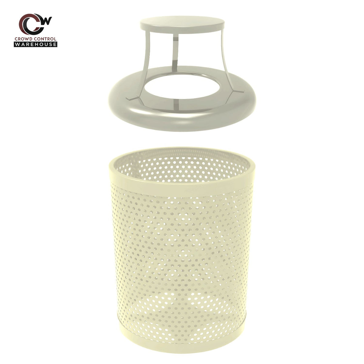 32 Gallon Trash Receptacle - Circular Pattern - Crowd Control Warehouse
