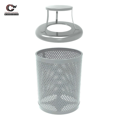 32 Gallon Trash Receptacle - Circular Pattern - Crowd Control Warehouse