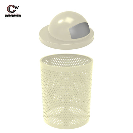 32 Gallon Trash Receptacle - Circular Pattern - Crowd Control Warehouse