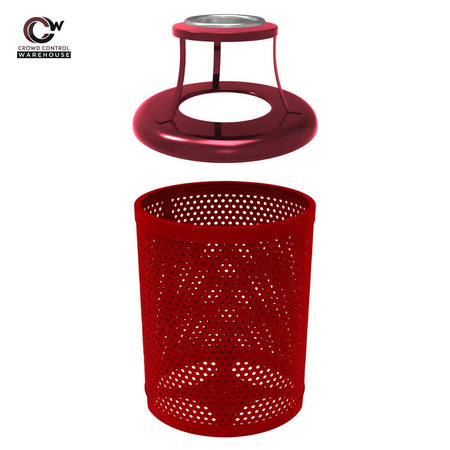 32 Gallon Trash Receptacle - Circular Pattern - Crowd Control Warehouse