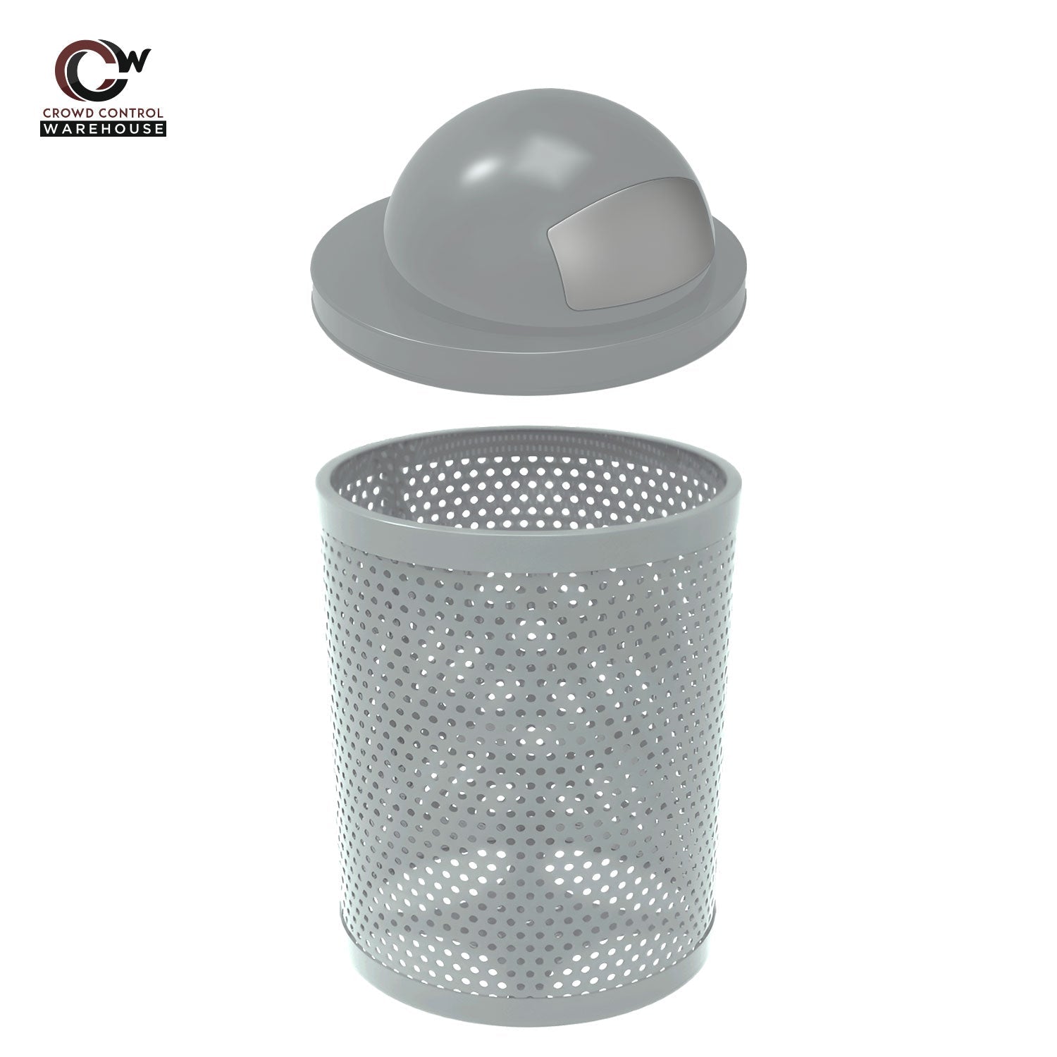 32 Gallon Trash Receptacle - Circular Pattern - Crowd Control Warehouse