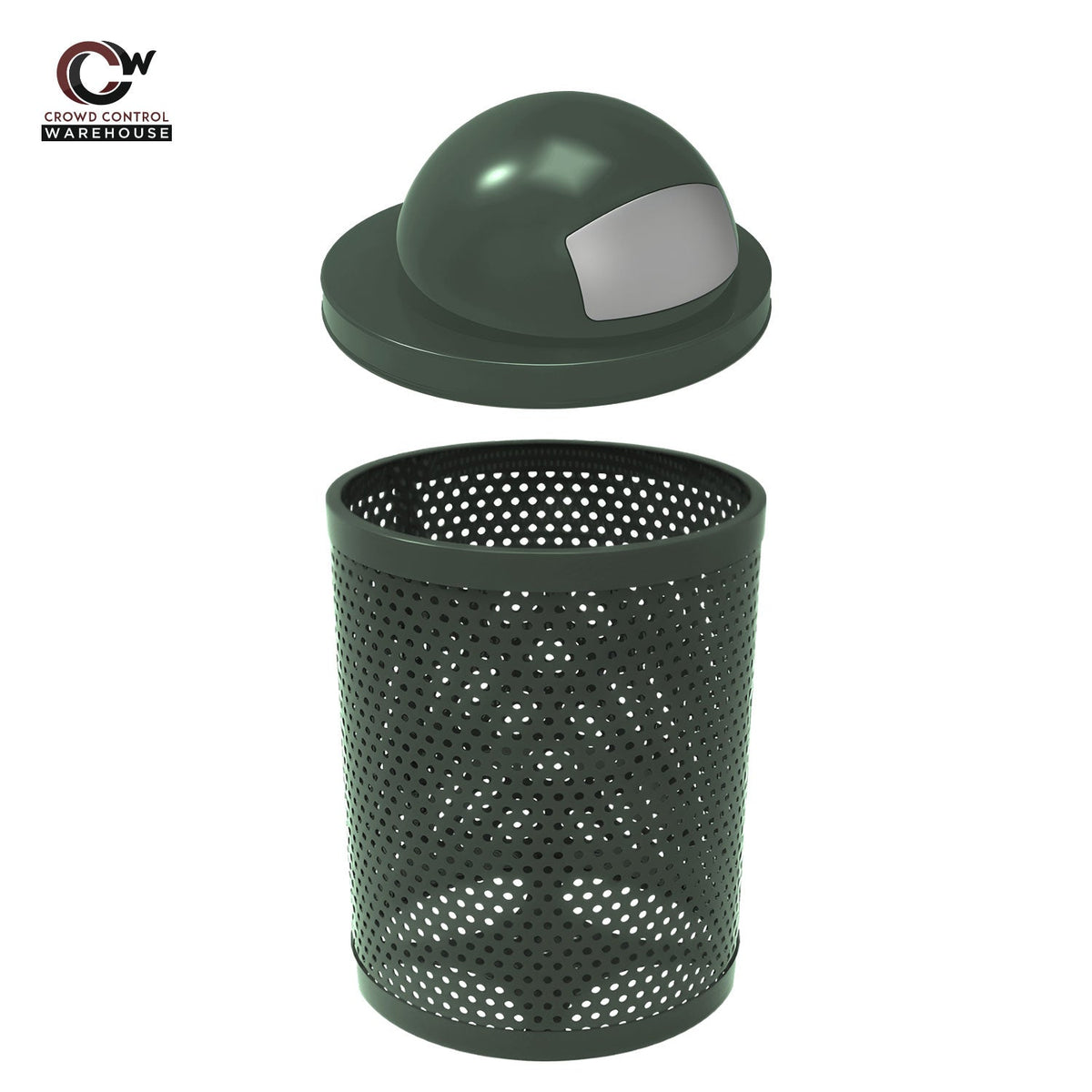 32 Gallon Trash Receptacle - Circular Pattern - Crowd Control Warehouse