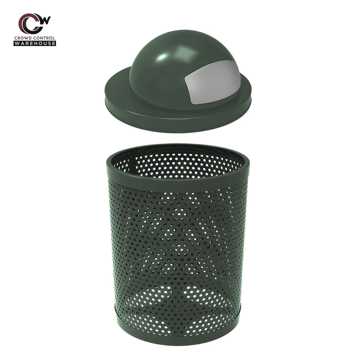 32 Gallon Trash Receptacle - Circular Pattern - Crowd Control Warehouse