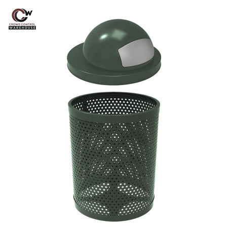 32 Gallon Trash Receptacle - Circular Pattern - Crowd Control Warehouse