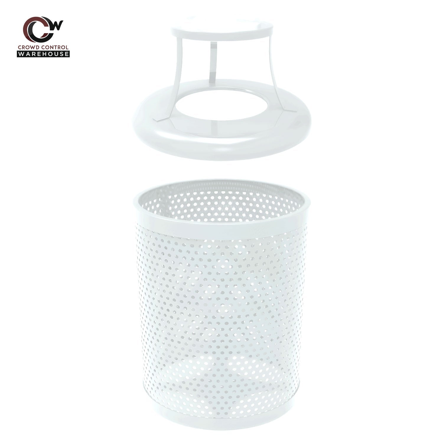 32 Gallon Trash Receptacle - Circular Pattern - Crowd Control Warehouse