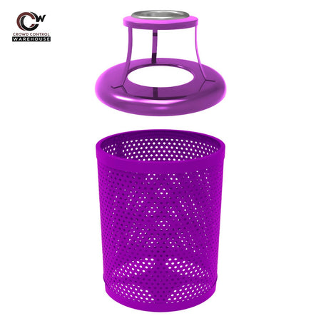 32 Gallon Trash Receptacle - Circular Pattern - Crowd Control Warehouse