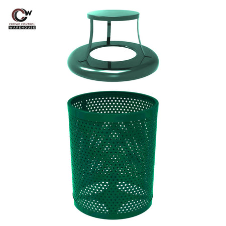 32 Gallon Trash Receptacle - Circular Pattern - Crowd Control Warehouse