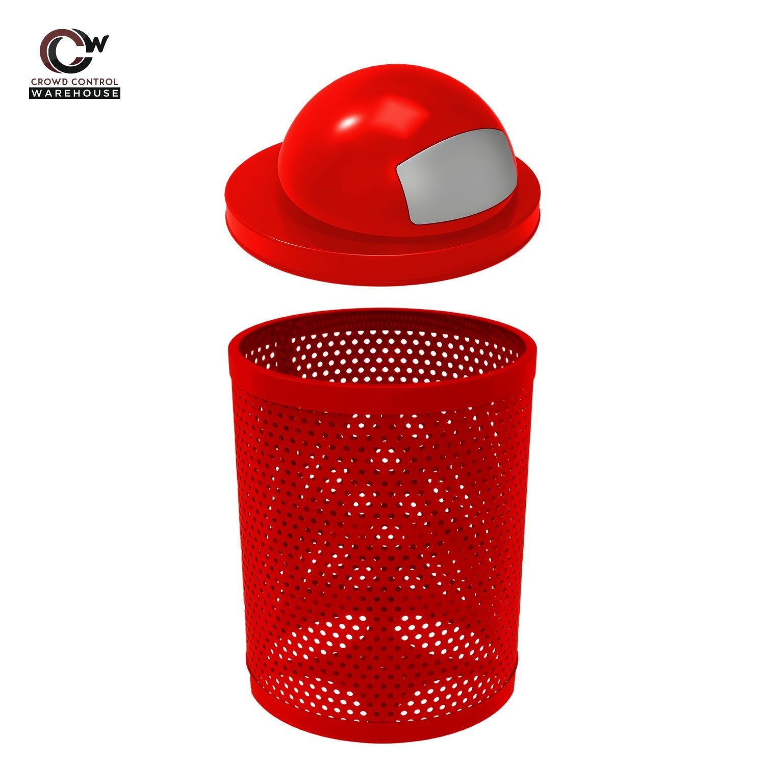 32 Gallon Trash Receptacle - Circular Pattern - Crowd Control Warehouse