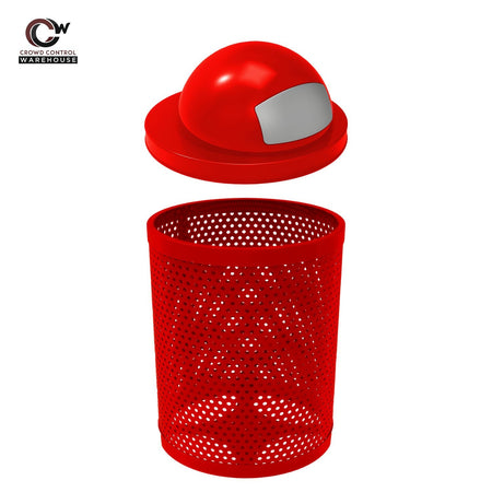 32 Gallon Trash Receptacle - Circular Pattern - Crowd Control Warehouse