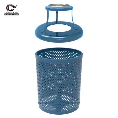 32 Gallon Trash Receptacle - Circular Pattern - Crowd Control Warehouse