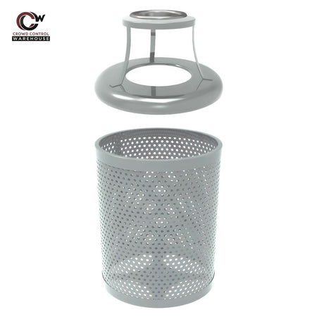 32 Gallon Trash Receptacle - Circular Pattern - Crowd Control Warehouse
