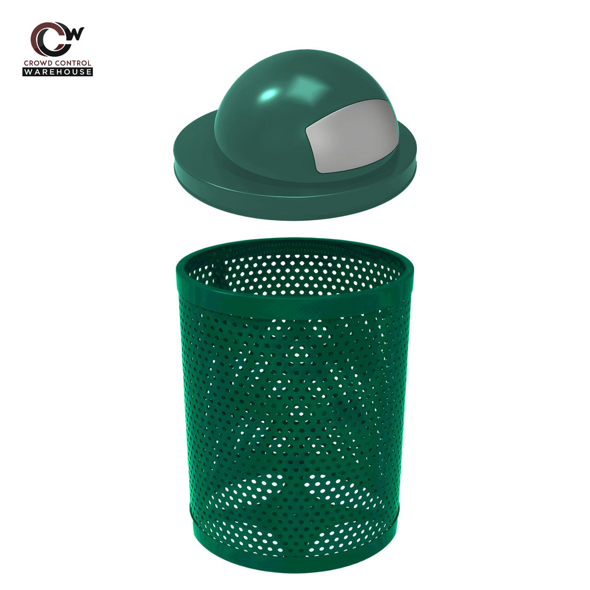 32 Gallon Trash Receptacle - Circular Pattern - Crowd Control Warehouse