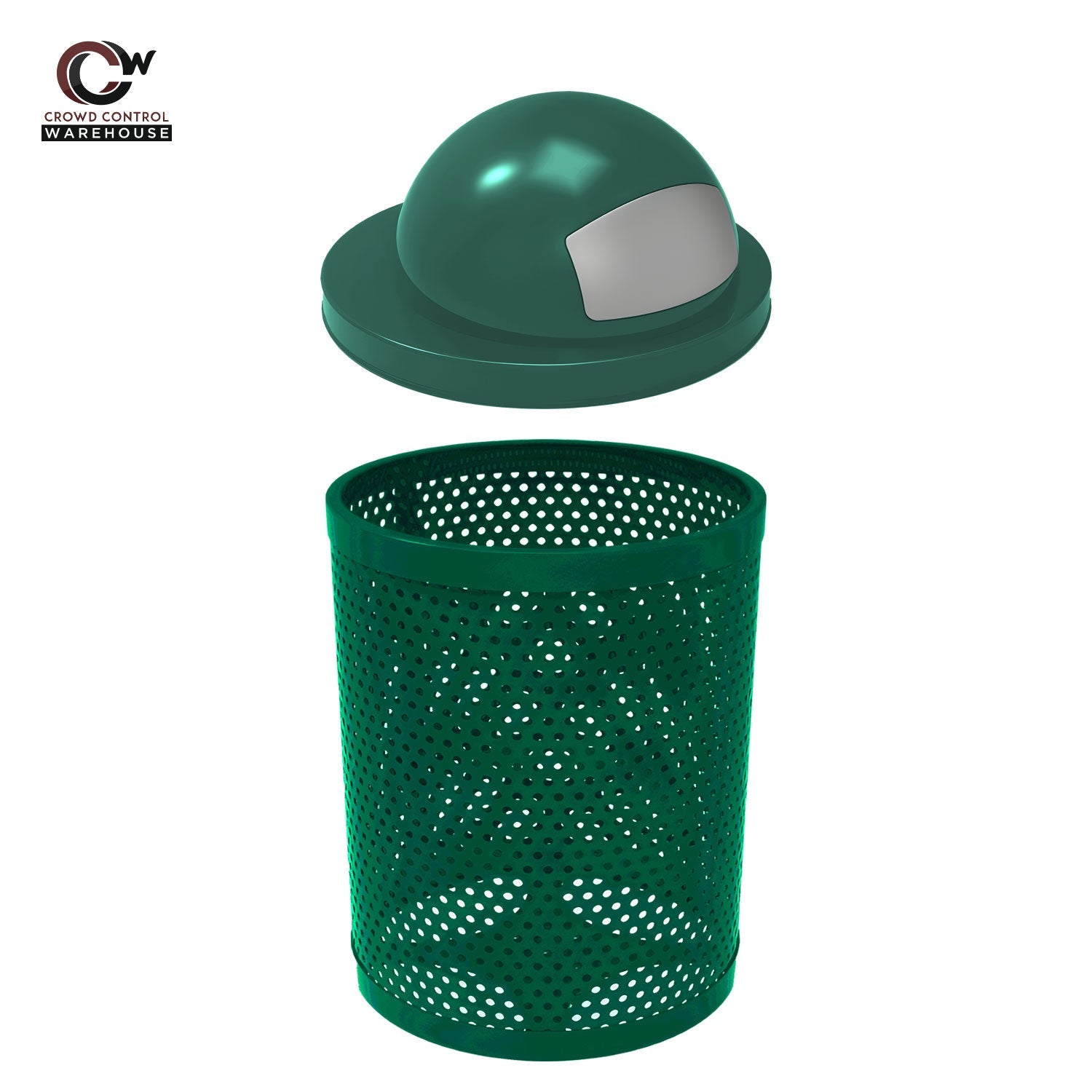 32 Gallon Trash Receptacle - Circular Pattern - Crowd Control Warehouse
