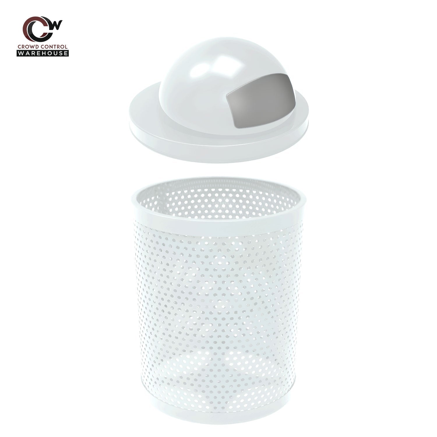 32 Gallon Trash Receptacle - Circular Pattern - Crowd Control Warehouse