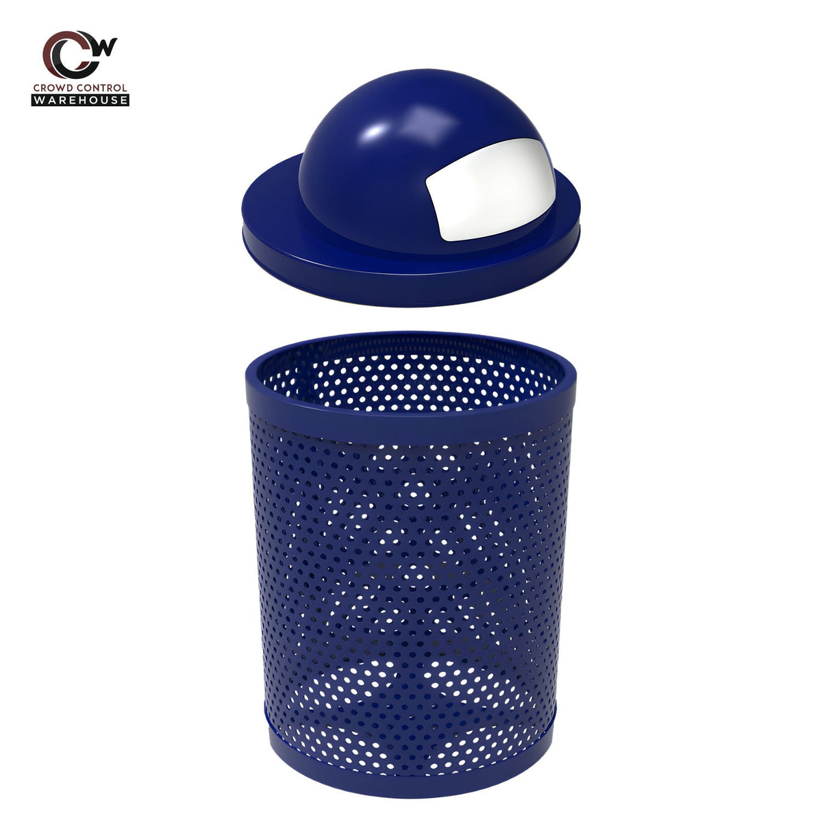 32 Gallon Trash Receptacle - Circular Pattern - Crowd Control Warehouse