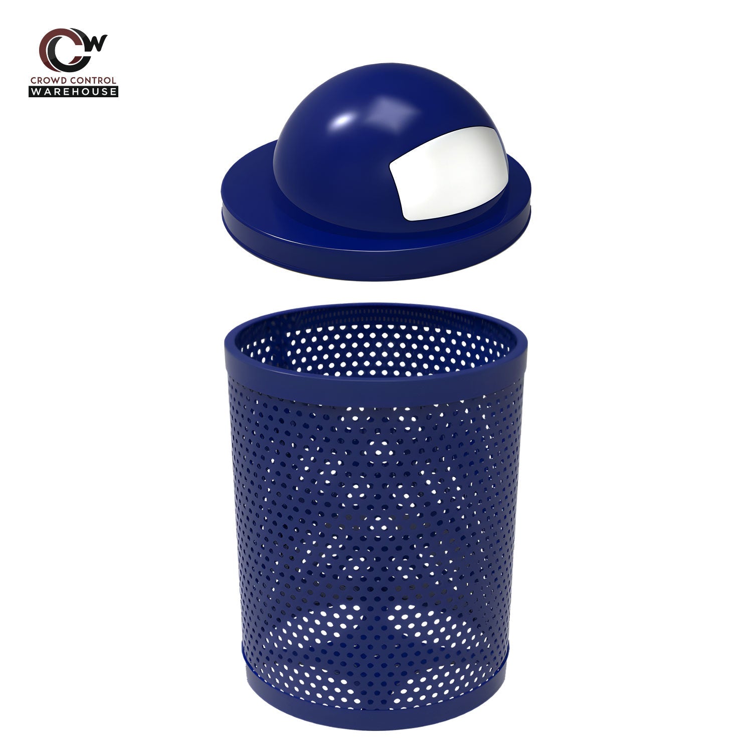 32 Gallon Trash Receptacle - Circular Pattern - Crowd Control Warehouse