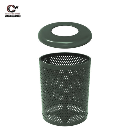 32 Gallon Trash Receptacle - Circular Pattern - Crowd Control Warehouse