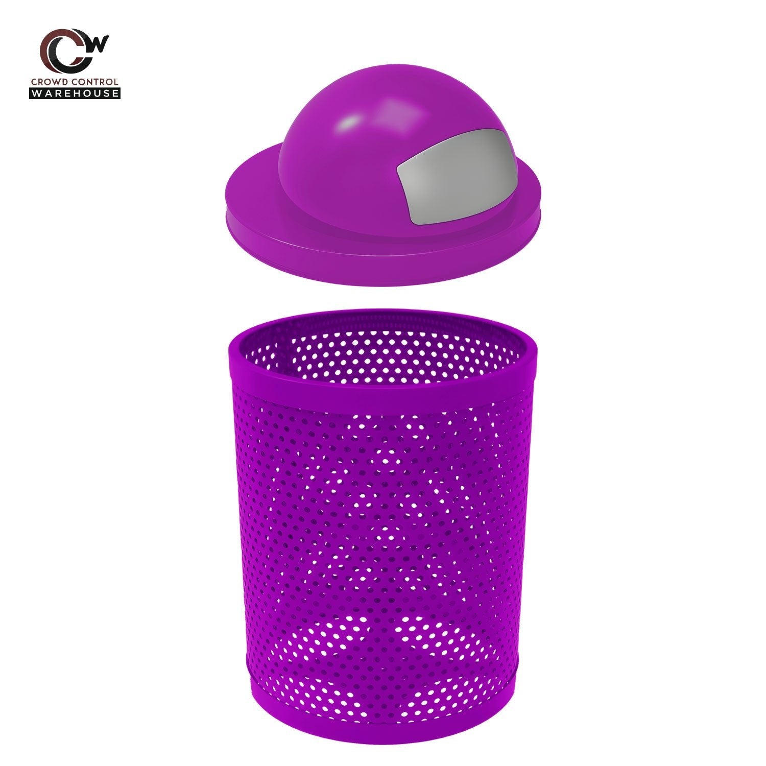 32 Gallon Trash Receptacle - Circular Pattern - Crowd Control Warehouse