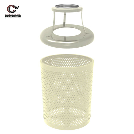 32 Gallon Trash Receptacle - Circular Pattern - Crowd Control Warehouse