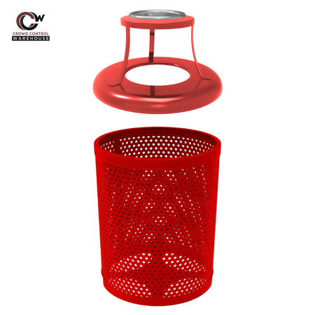 32 Gallon Trash Receptacle - Circular Pattern - Crowd Control Warehouse